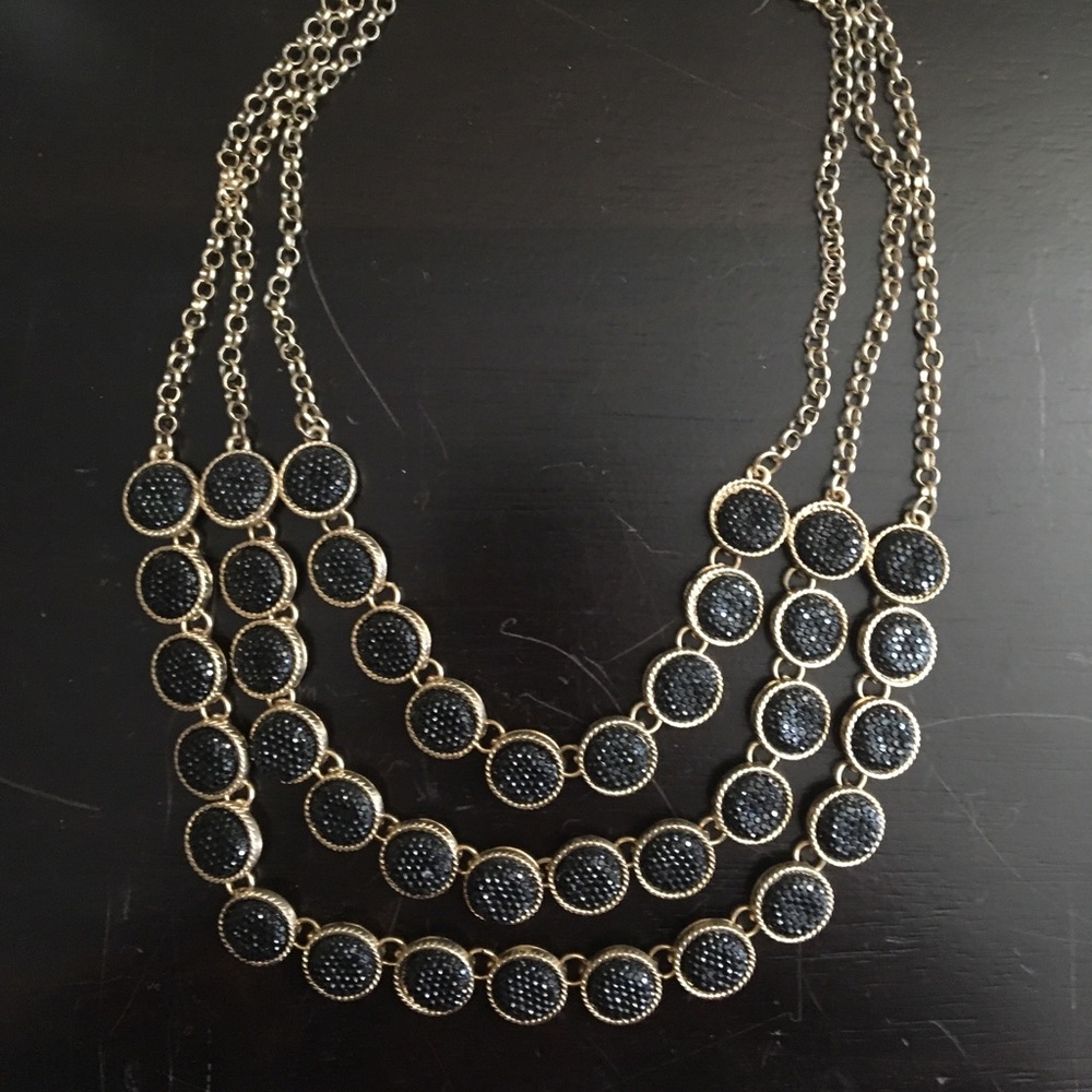 Gold and black statement necklace